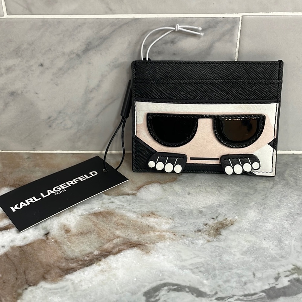 BNWT Karl Lagerfeld Maybelle Card Case Wallet Faux Saffiano Leather Sunglass
